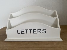 LETTERS Box Schreibtischbox Notizzettel-Box weiß aus Holz