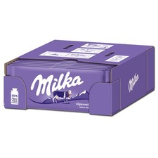 (18,96€/1kg) Milka Alpenmilch Schokolade, 25 Tafeln je 90g