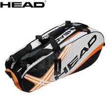 Große Tennisschlägertasche HEAD 3-6 Schläger mit Schuhfach orange oder gold