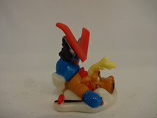 Weihnachts Sammelfigur / Renntier mit Ski hat Unfall