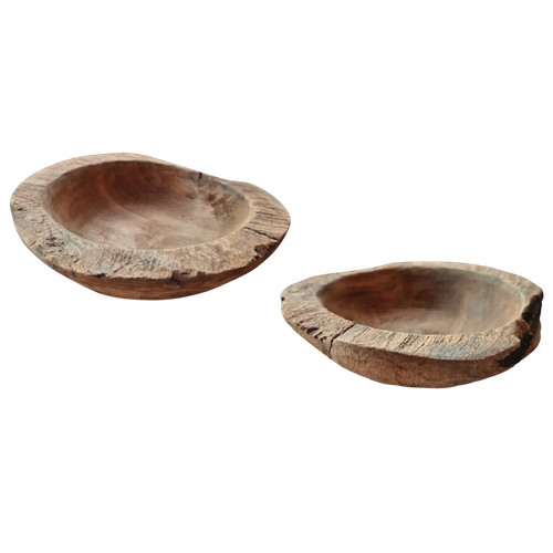 Dekoschale 2er set teakschale - dekoschale,