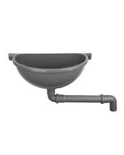 Agande Camping Ausgussbecken Waschbecken aus Kunststoff grau mit Abflussrohr