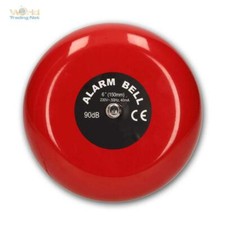 Alarmglocke 230V 90dB Metall-Glocke ROT Klingel elektromechanisch zB Alarmanlage