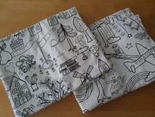 IKEA Gardinen Vorhänge Stoff  70 x 220 cm Edholm Ullenius 2011 Weiß Schwarz 