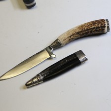 Klassisches Hirschhorn Jagdmesser , Reich verziert , 11 / 22,5 cm