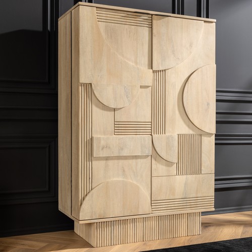 Massivholz barschrank art deco - barschrank,