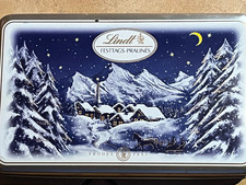 Blechdose - Lindt Pralines- Gebraucht - Weihnachtsmotiv 