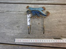 Eidechse Echse Kleiderhaken, Schlüsselhaken, Wandhänger, Metall blau Nr.1