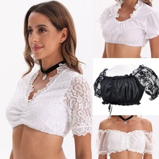 Damen Spitze Dirndlbluse 3/4