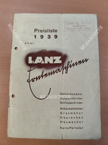 Lanz erntemaschinen preisliste - lanz,