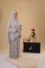 2-tlg Islamische Gebetskleidung Prayer mit Ärmel Große : S - M - L  ,طقم صلاة,