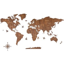 Einzigartige Holz Weltkarte -