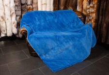 7200 Edle Nerz Felldecke in Blau Pelzdecke Echtfell Decke Tagesdecke Echtpelz