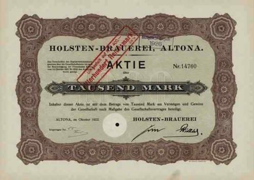 Holsten brauerei 1922 - holsten,