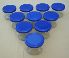 10 STÜCK VORRATSGLÄSER 200 ml MIT BLAUEM TWIST-OFF-DECKEL EINKOCHGLÄSER GLÄSER