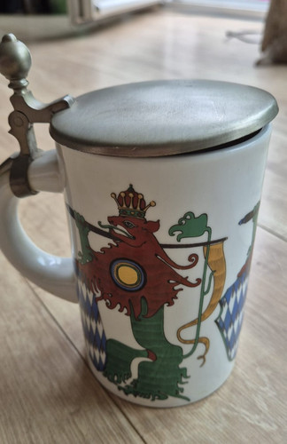 Bayerischer porzellan bierkrug - bayerischer, porzellan-bierkrug
