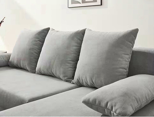 Ecksofa sitzer stoff grau - 3-sitzer,