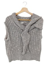 DOROTHEE SCHUMACHER Kurzarmpullover Damen Pullover Gr. DE 40 hellgrau-hellbraun