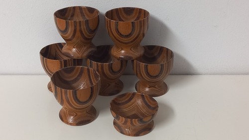 Holz eierbecher vintage - 6,
