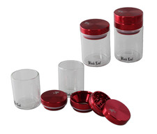 Black Leaf Alu-Grinder 3-tlg. mit Glas ROT