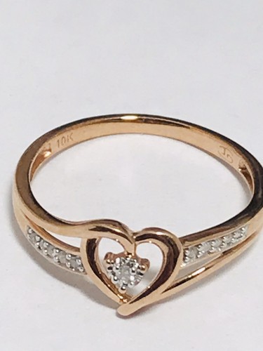 Karat rotgold herz diamant - 10,