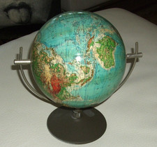 Antiker kleiner Blech Globus -Tischglobus - 22 cm hoch - 14 cm Durchmesser