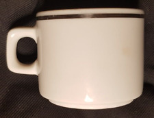 1x Picco Mokkatasse Espressotasse Set weiß Platin Silber Rand D. 6 cm