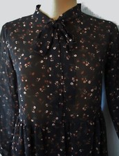 HAILYS Nostalgie Sommerkleid durchsichtig Landhaus Rüschen Minikleid Zofe Magd