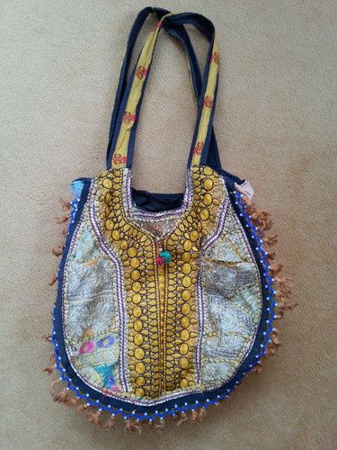 Hippie stofftasche indien gelb - stofftasche,