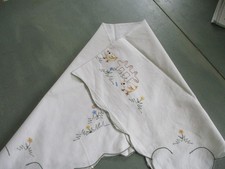 Tischdecke Mitteldecke weiß mit Muster, ca. 81,5 cm  x 78 cm, Ostermotiv, BW