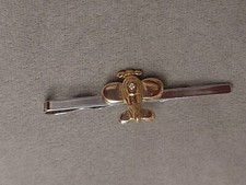 Krawattenklammer Flugzeug ✈️ 5,5 cm bicolor Silber Gold rhodiniert ✈️ Neu 