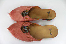 Think Gr.39 Damen Sandalen Pantoletten Slipper  Leder Sommer  Rot TOP