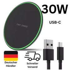 30W Wireless Fast Charger Ladegerät USB-C Pad Für Samsung Apple iPhone Android