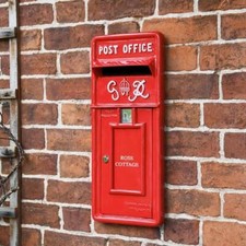 Deluxe personalisierter roter "King George" Rex Briefkasten Vorderseite - nur Abdeckplatte