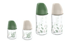 nip® Cherry® Babyflasche Weithalsflasche Glas  120 ml  / 240 ml mit Latexsauger