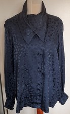 Dunkelblaue Reine Seidenbluse