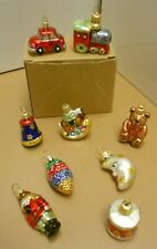 9 St. div. Nostalgie Weihnachts- Christbaumschmuck Anhänger verm. Glas!