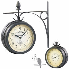 Zweiseitige Retro-Bahnhofsuhr