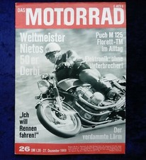 Motorrad 26/1969, Kreidler Florett TM, Puch M 125, Nietos 50er Derbi