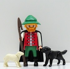 SCHÄFER MIT LAMM HUND PLAYMOBIL zu Schaf Bauernhof Hut Umhang Tracht Hirte RAR