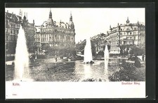 Köln-Neustadt, Springbrunnen am Deutschen Ring, Ansichtskarte 