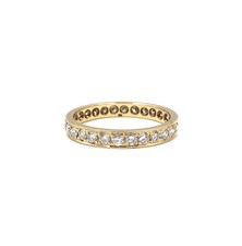 18kt Gold Eternity Ring 1.12ct Diamanten Memory 750 Gelbgold Schmuck Memoire 59