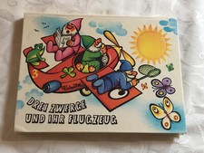 Kubasta Bilderbuch Drei Zwerge und ihr Flugzeug - Pop Up Buch - Gondrom - 1978