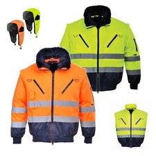Warnschutzjacke Arbeitsjacke Winterjacke Piloten Warnjacke 4in1 Portwest Gr.S-5X