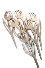 6 Stk Holzblume 28cm lang