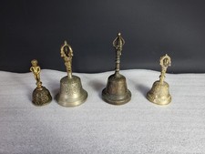 4x Alte Handglocken Bronze