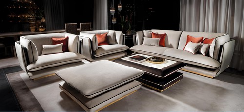 Sofagarnitur 311 sitzer hocker - sofagarnitur,