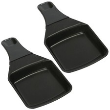 TEFAL Raclette Grill Serviertablett Tasse Schale Pfanne Antihaft Quadratisch Tabletts Pfannen x 2
