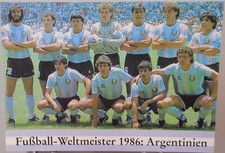 Fußball WM 1986 in Mexiko Postkarte Weltmeister Argentinien mit Maradona #FP360