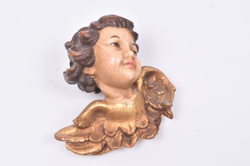 Holz engelkopf wandengel putto - engelkopf,